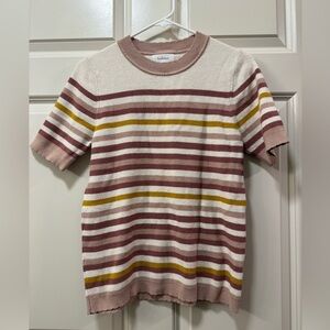 Böhme Short Sleeve Striped Crewneck Sweater